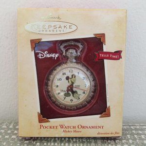 New 2004 Hallmark "Disney's Mickey Mouse" Pocket Watch, It Works, Fresh Battery